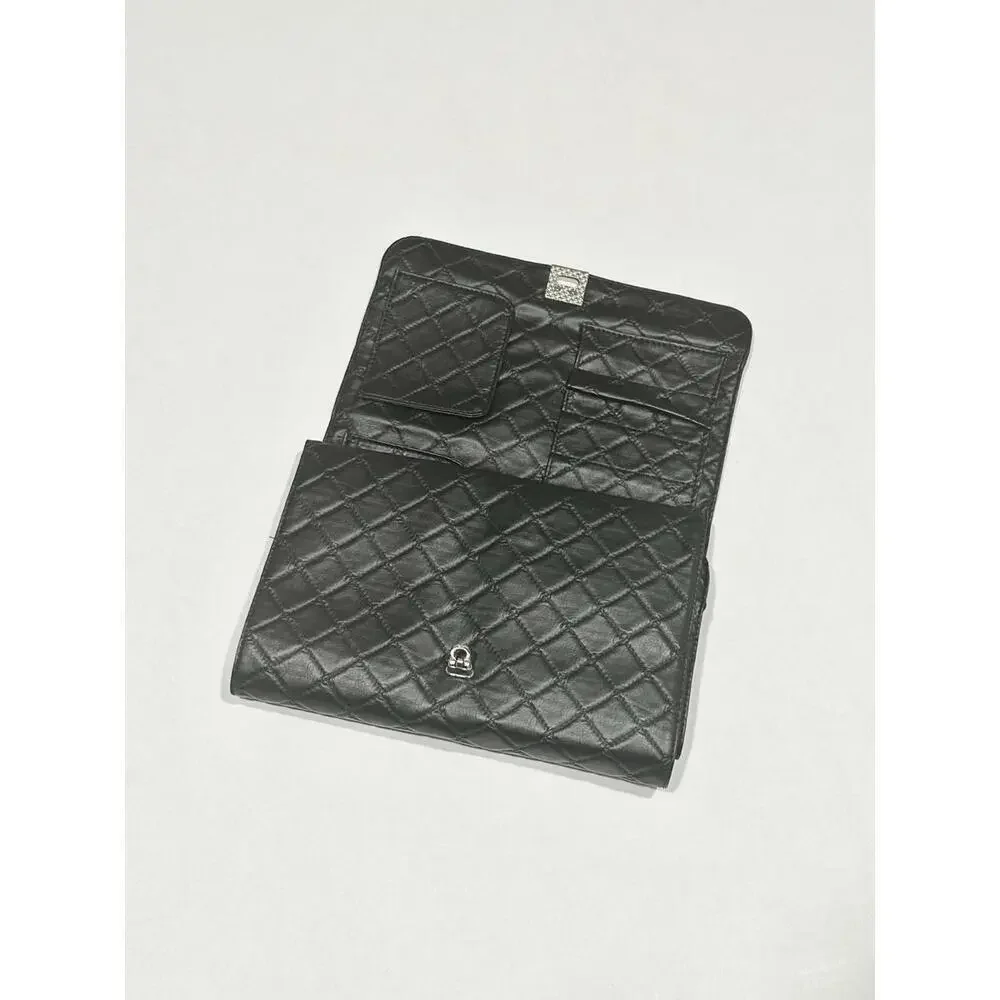 BH Cosmetics Women's Black Leather Clutch Makeup Brush Roll Bag